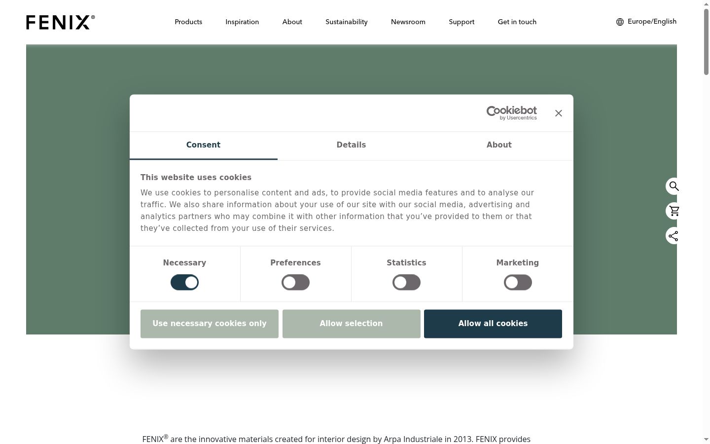 Screenshot tal-banner tal-kunsens muri qabel kwalunkwe interazzjoni