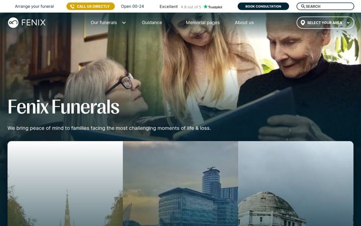 Screenshot of fenixfuneral.co.uk