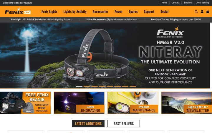 Screenshot of fenixlight.co.uk