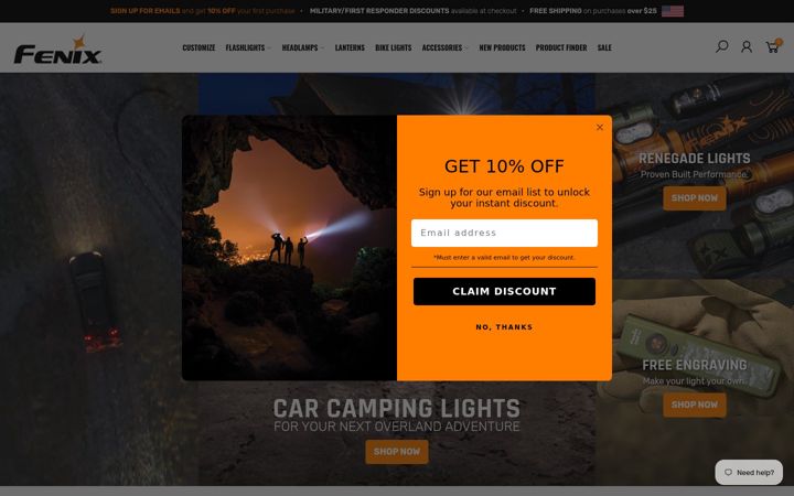 Screenshot of fenixlighting.com