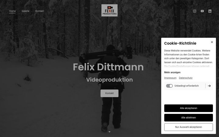 Posnetek zaslona fenixproductions.de