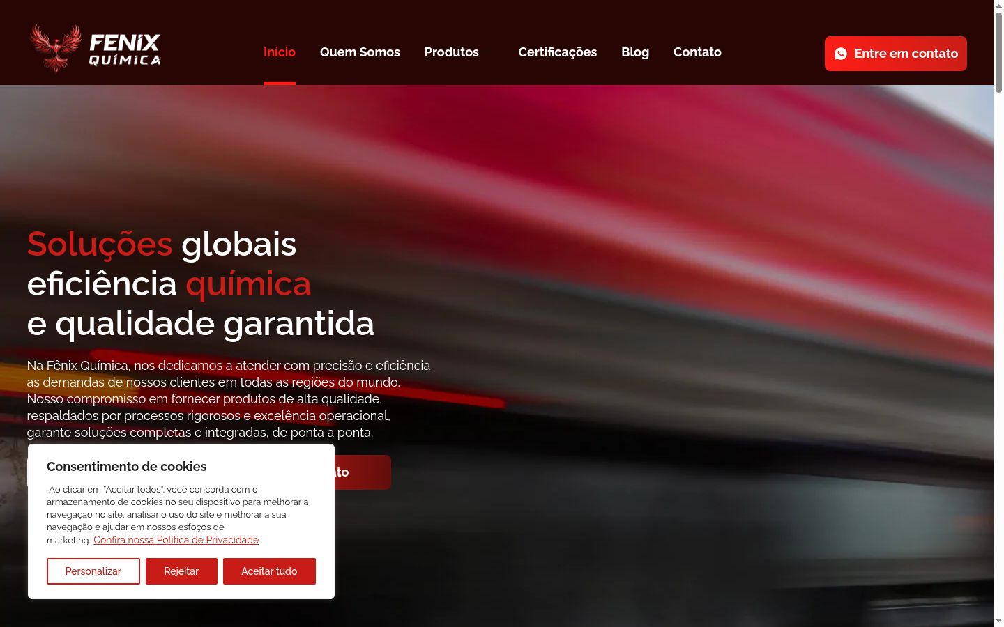 Screenshot of the consent banner shown before any interaction