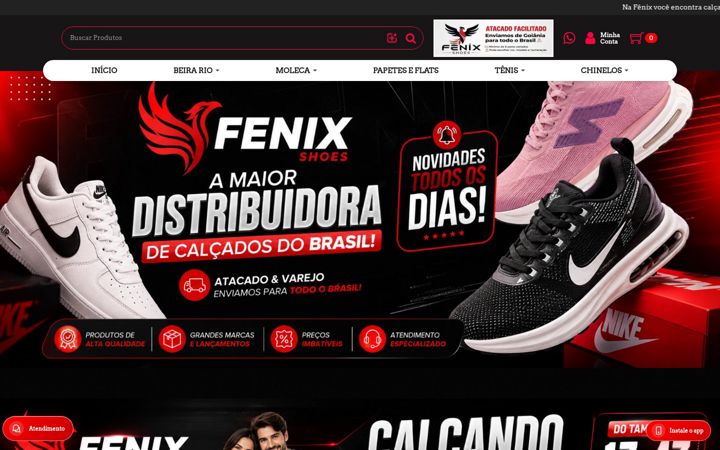 Snímek obrazovky fenixshoes.com.br