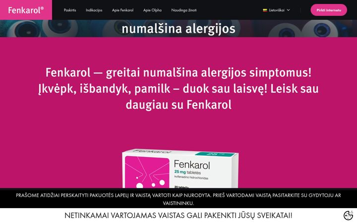 Snímek obrazovky fenkarol.lt