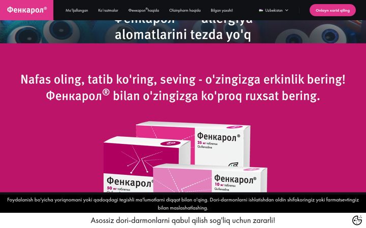Screenshot of fenkarol.uz