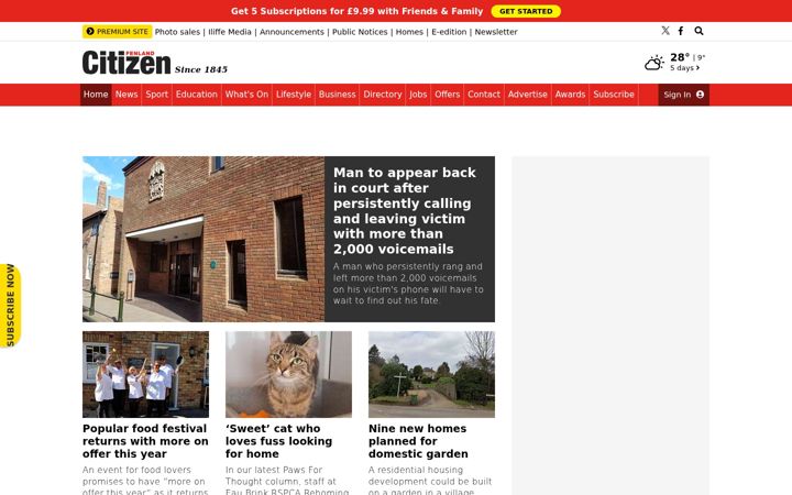 Screenshot of fenlandcitizen.co.uk