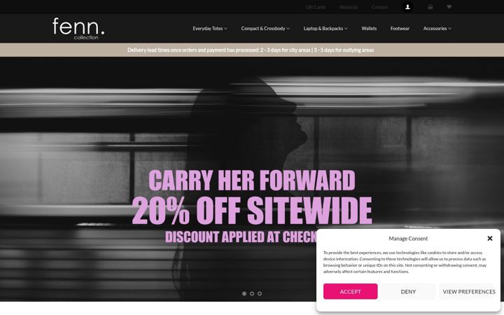 Screenshot of fenncollection.co.za