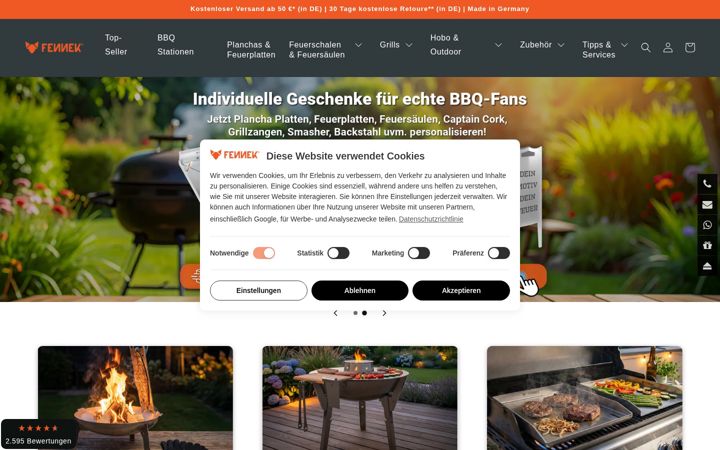Posnetek zaslona fennek-grill.de