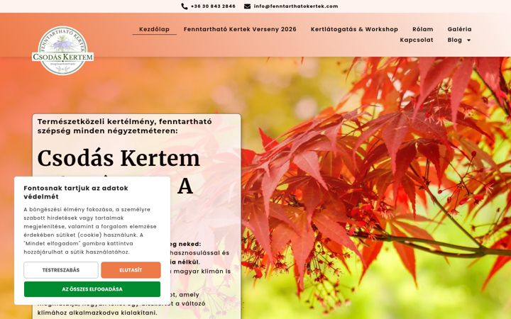 Screenshot of fenntarthatokertek.com