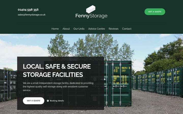 Screenshot ta' fennystorage.co.uk