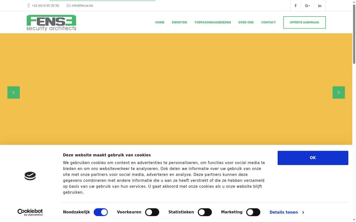 Screenshot del banner di consenso mostrato prima di qualsiasi interazione