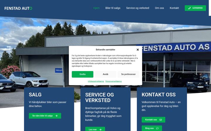 Screenshot of fenstadauto.no
