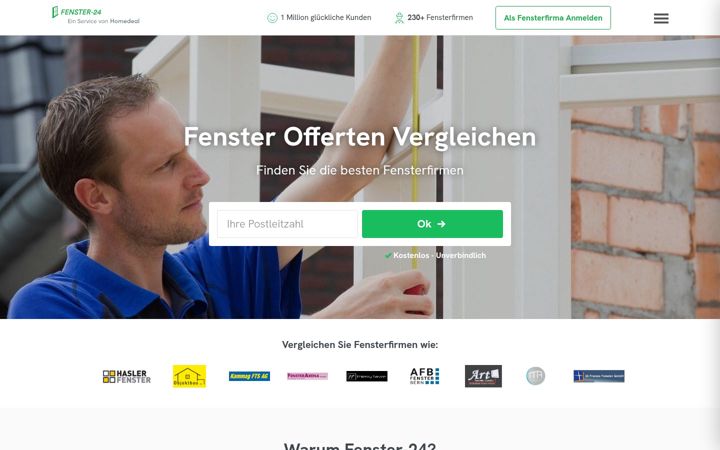Screenshot of fenster-24.ch