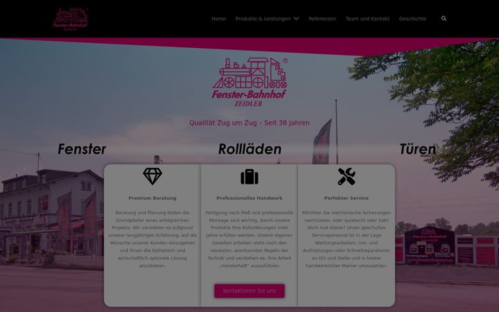 Screenshot of fenster-bahnhof.de