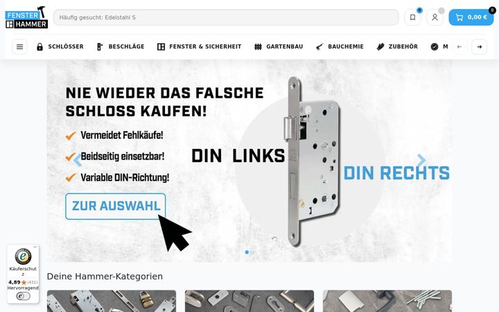 Screenshot of fenster-hammer.de