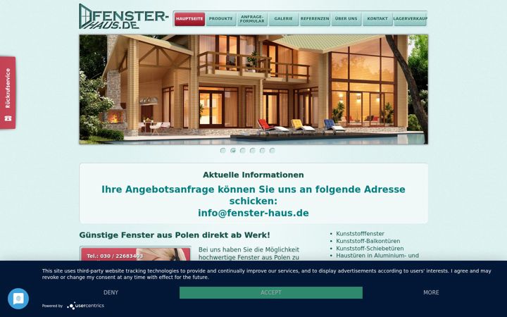 Screenshot of fenster-haus.de