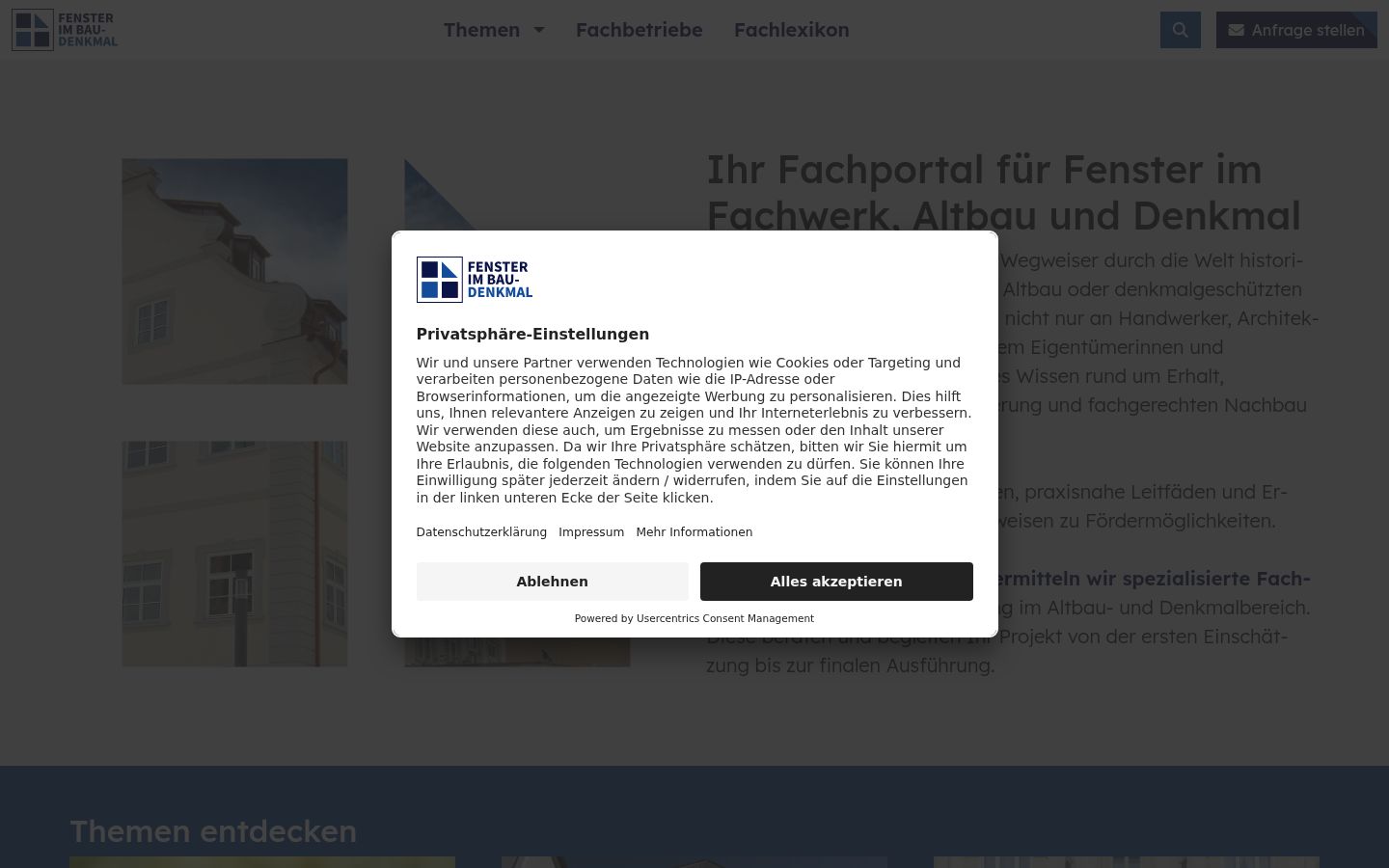 Captură de ecran a bannerului de consimțământ afișat înainte de orice interacțiune
