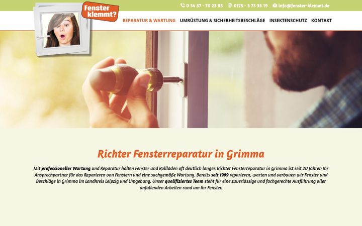 Screenshot of fenster-klemmt.de