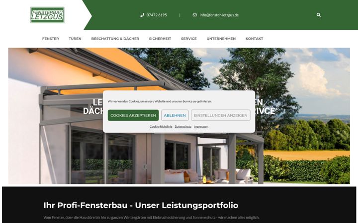 Zrzut ekranu fenster-letzgus.de