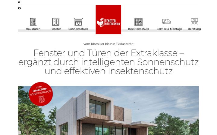 Screenshot of fenster-niederbayern.de