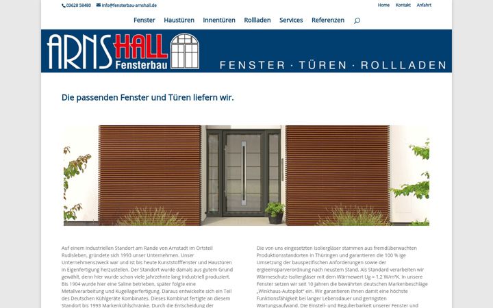 Screenshot of fensterbau-arnshall.de