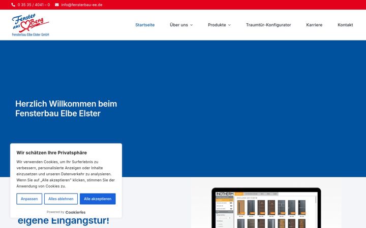 Screenshot of fensterbau-ee.de