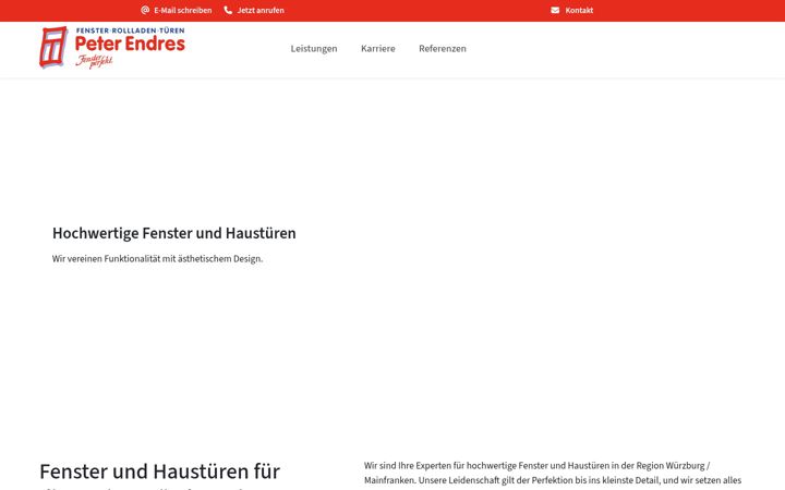 Screenshot of fensterbau-endres.de