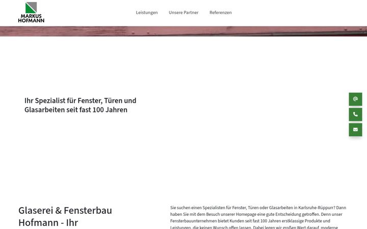 Screenshot of fensterbau-hofmann.de