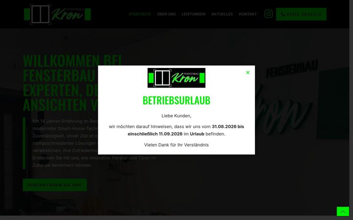 Captura de ecrã de fensterbau-kron.de