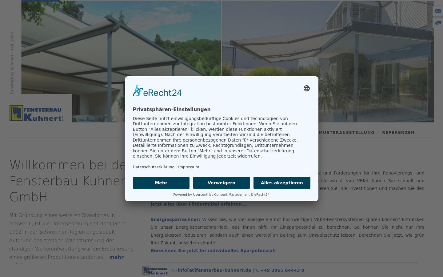 Captura de ecrã do banner de consentimento apresentado antes de qualquer interação