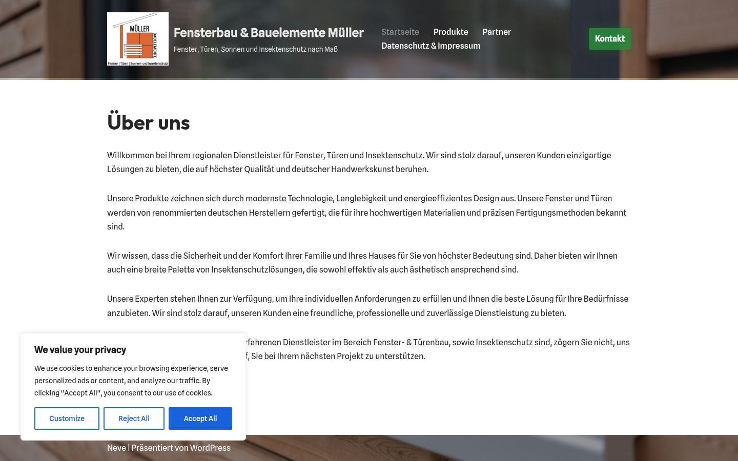 Screenshot des Einwilligungsbanners vor jeglicher Interaktion