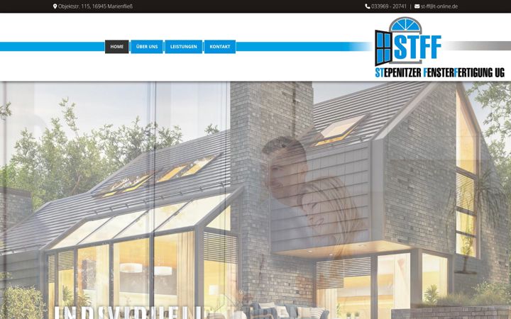 Screenshot stránky fensterbau-prignitz.de