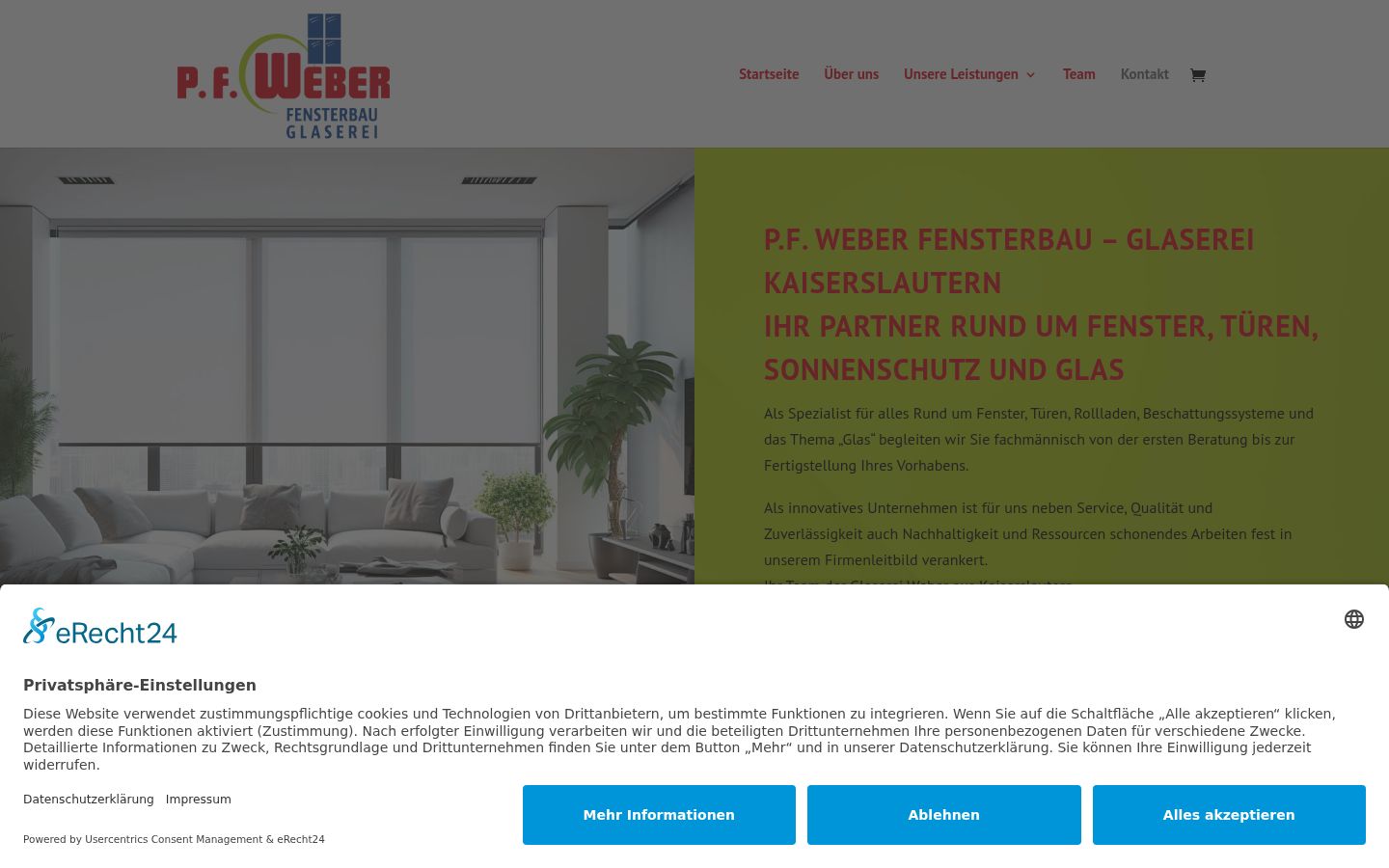 Screenshot des Einwilligungsbanners vor jeglicher Interaktion