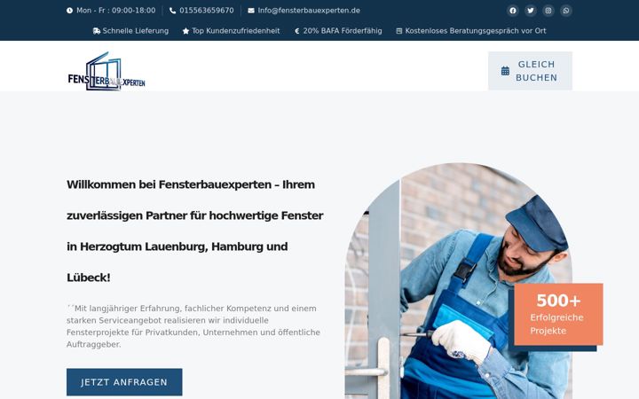 Screenshot stránky fensterbauexperten.de