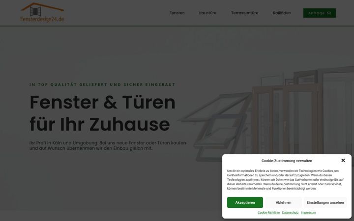 Screenshot stránky fensterdesign24.de
