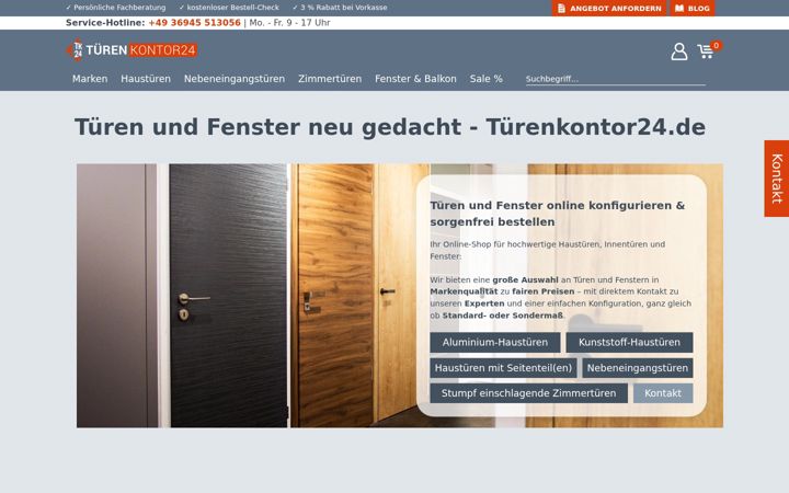 Captură de ecran a fensterkontor24.de