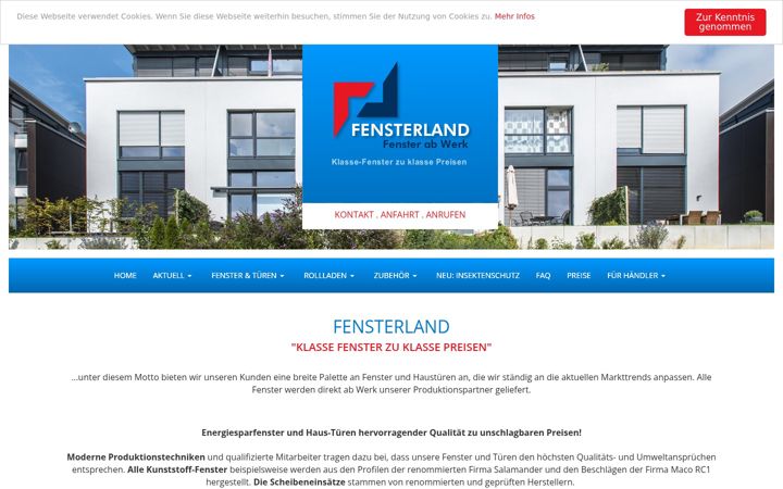 Screenshot of fensterland.info