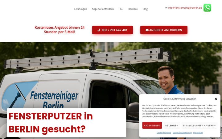 Екранна снимка на fensterreinigerberlin.de