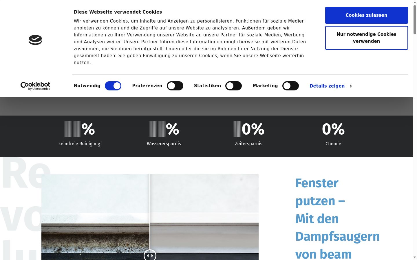 Screenshot of the consent banner shown before any interaction