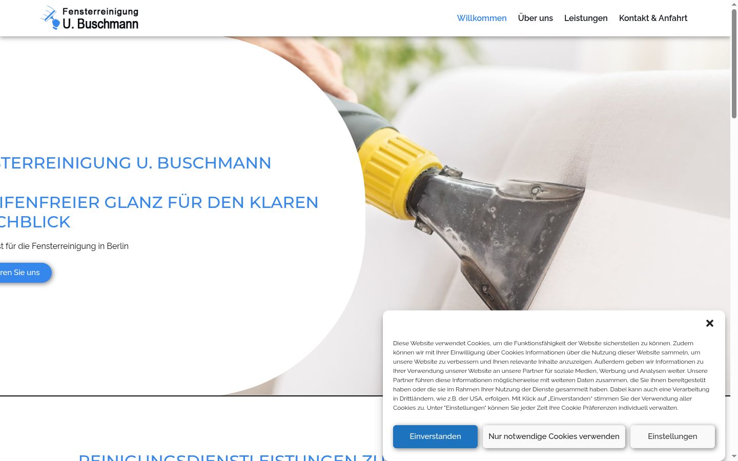 Screenshot del banner di consenso mostrato prima di qualsiasi interazione