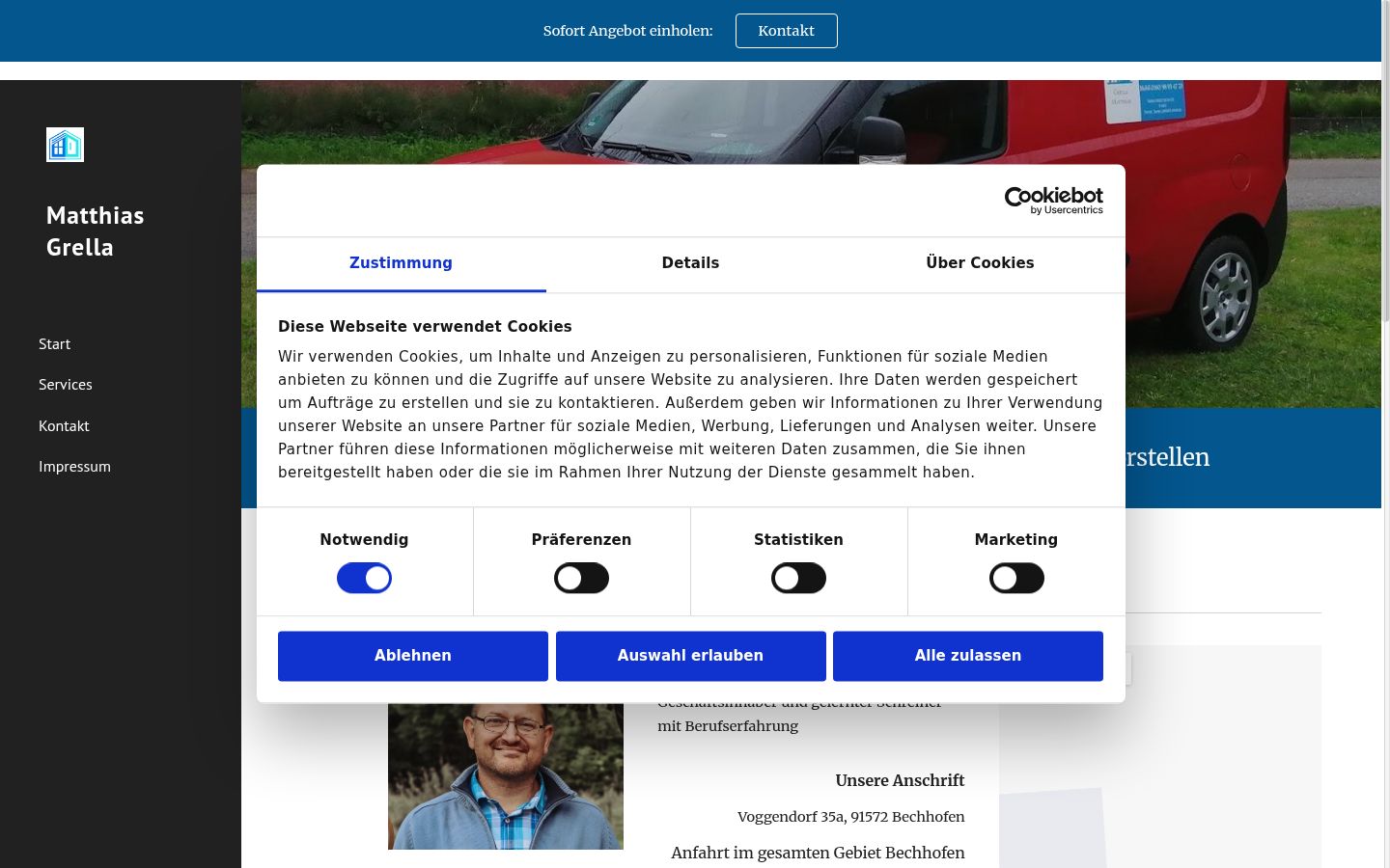 Screenshot tal-banner tal-kunsens muri qabel kwalunkwe interazzjoni