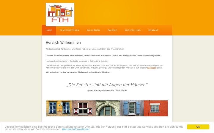 Captură de ecran a fenstertechnik-hube.de