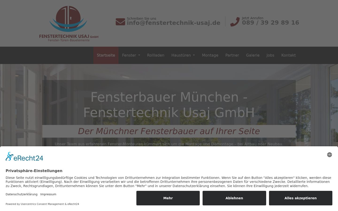 Screenshot des Einwilligungsbanners vor jeglicher Interaktion