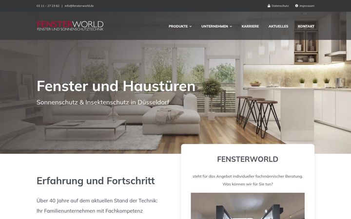 Екранна снимка на fensterworld.de