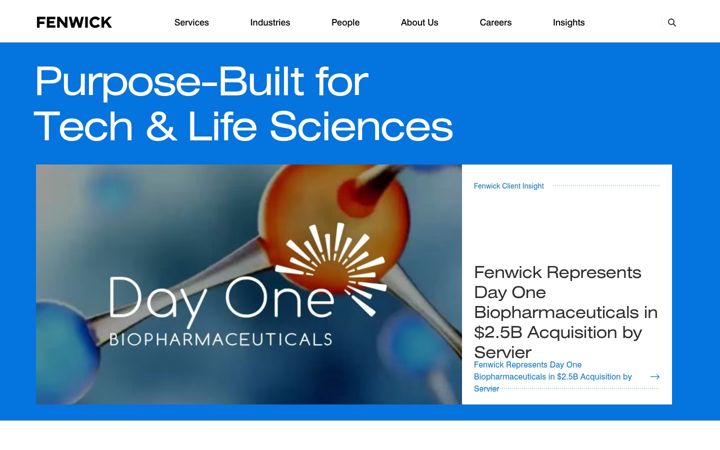 Screenshot of fenwick.com