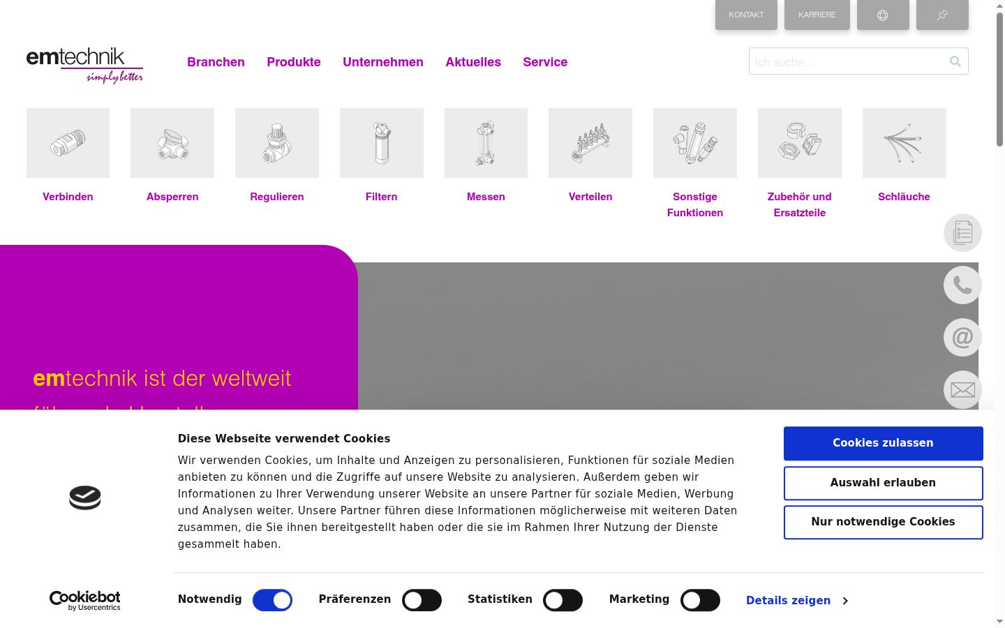 Screenshot of the consent banner shown before any interaction