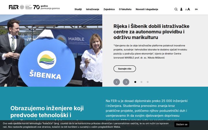 Screenshot of fer.hr
