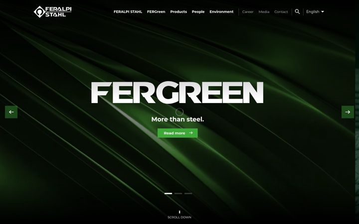 Screenshot of feralpi-stahl.com