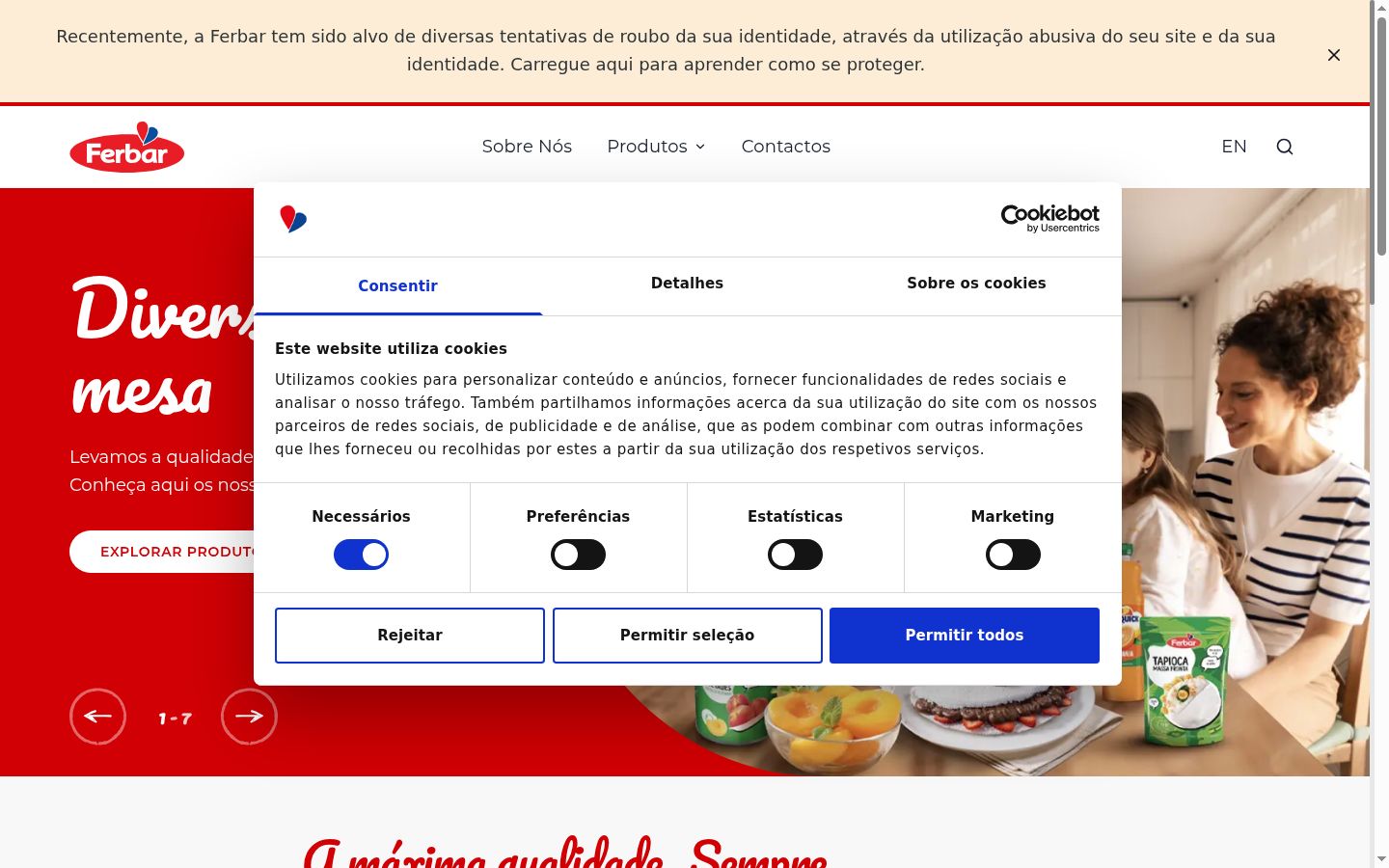 Screenshot of the consent banner shown before any interaction