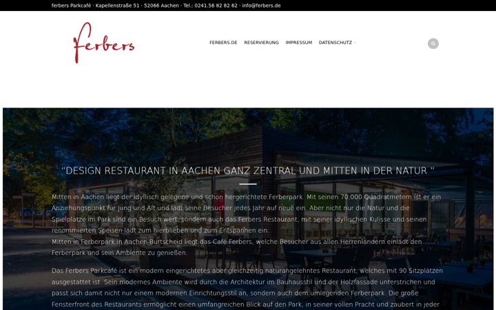 Screenshot of ferbers-restaurant-aachen.de